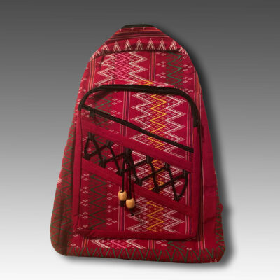 Backpack - Hand Woven Red w/ 2 Beads